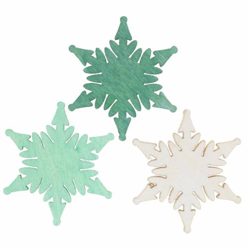 Floristik24 Christmas Scatter Star Green, White Assorted 4cm 72pcs