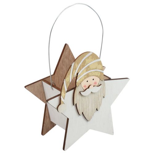 Floristik24 Star made of wood gnome gold white table decoration 15.5×6×16.5cm