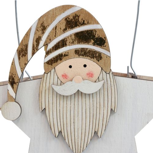 Product Wooden star gnome gold white table decoration 15.5×6×16.5cm