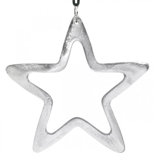 Floristik24 Metal star to hang, Advent decoration, Christmas pendant silver 14 × 14cm