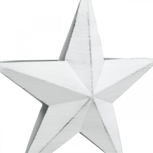 Star to hang, Christmas tree decorations, metal decoration white 19.5 × 18.5cm | Floristik24.co.uk