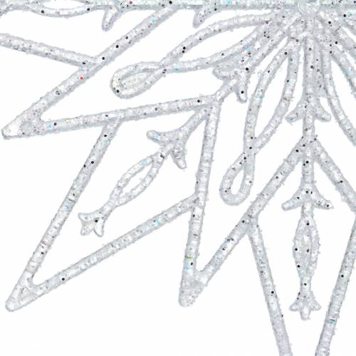 Product Decorative ice star to hang transparent, glitter 24.5cm 6pcs