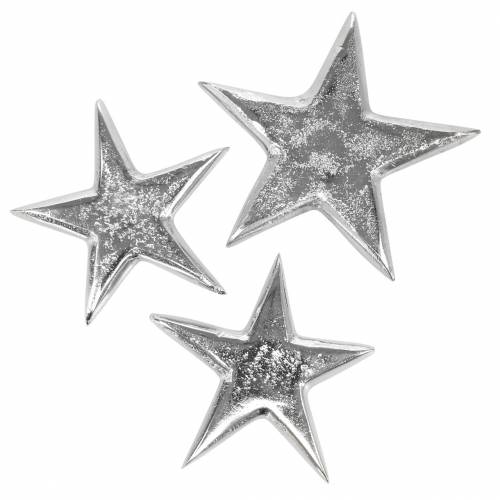 Floristik24 Metal stars silver 8.6×8.2cm/6.9×6.7cm 8 pcs