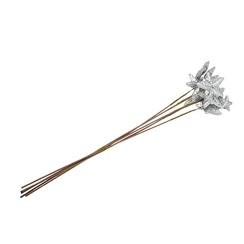 Floristik24 Stars on the rod silver 60cm 5pcs.