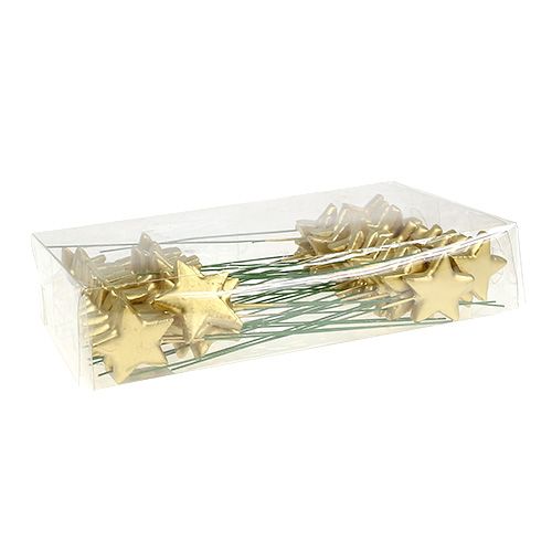 Floristik24 Stars on wire for crafting gold 5cm L23cm 48 pcs