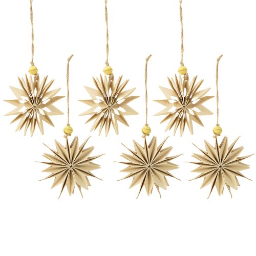 Product Paper stars, natural colors, Ø10cm, 6 pieces
