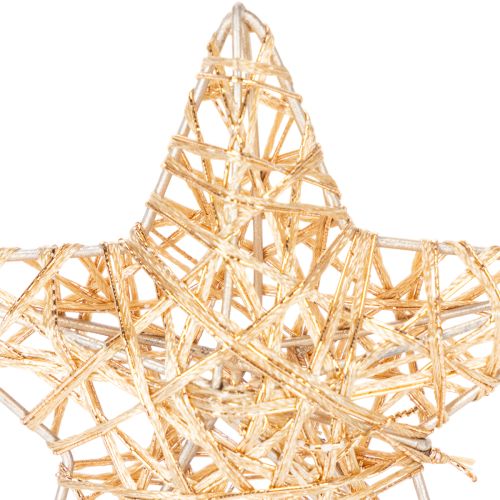 Set of Decorative Wire Stars in Gold – 12 Pieces, Two Sizes (10cm and 7cm) | Floristik24.co.uk