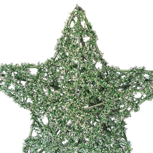 Green Wire Star Decoration Set, 10 cm and 7 cm, Pack of 12 | Floristik24.co.uk