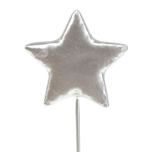 Floristik24 Stars on wire silver 5cm L23cm 48 pcs
