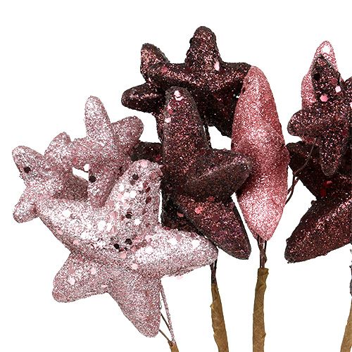 Product Star bundle with glitter pink, Bordeaux 60cm 5pcs