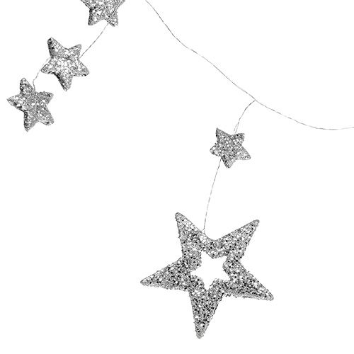 Floristik24 Star garland 110cm silver with mica