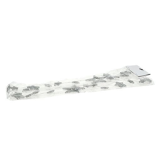 Floristik24 Star garland 110cm silver with mica
