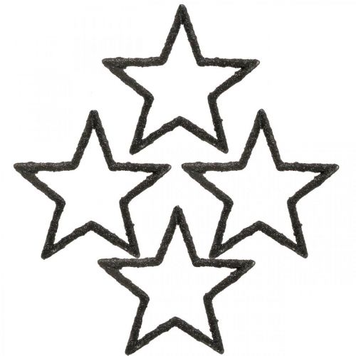 Floristik24 Scatter decoration Christmas stars black glitter Ø4cm 120p