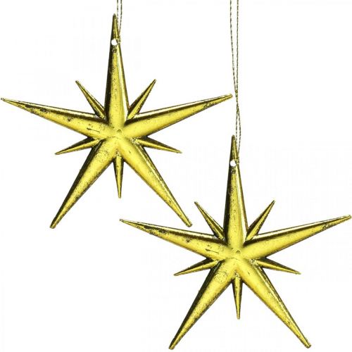 Floristik24 Christmas decoration star pendant golden W11.5cm 16 pcs