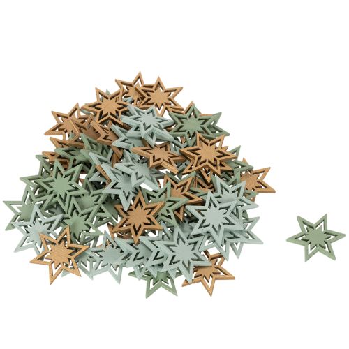Wooden Star Table Scatter Decorations 3cm Mixed Colours Pack of 72 | Floristik24.co.uk