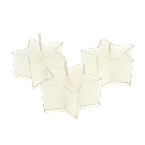 Floristik24 Star tealight with scent white 4cm 6pcs