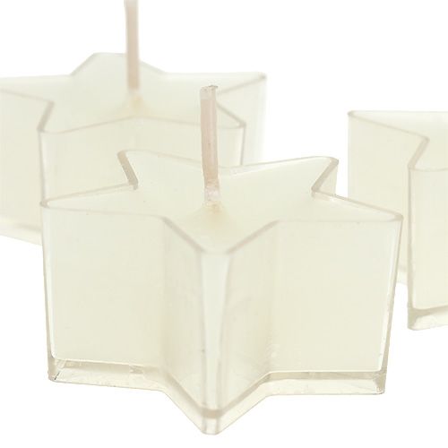 Floristik24 Star tealight with scent white 4cm 6pcs