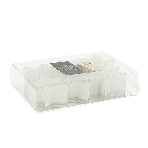 Floristik24 Star tealight with scent white 4cm 6pcs