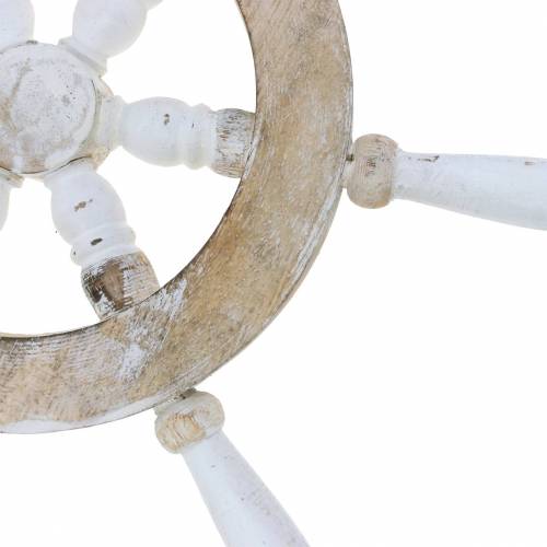 Floristik24 Nautic Decor Wheel Wood White 35cm
