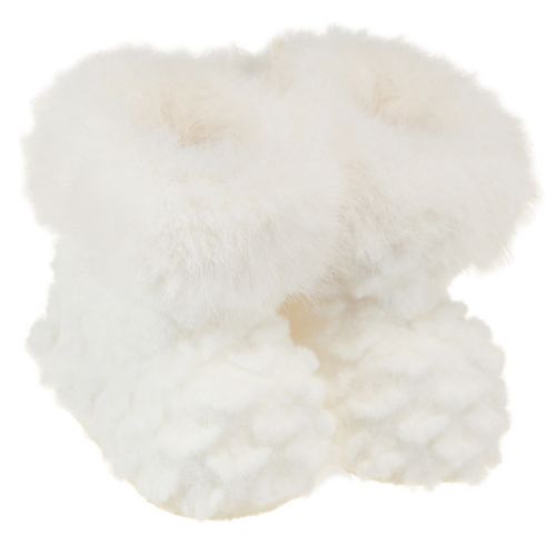 Boots with fur booties Christmas tree decoration white 7cm 2pcs