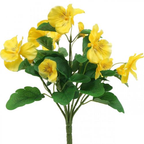 Floristik24 Artificial Pansies Yellow Artificial flower for sticking 30cm