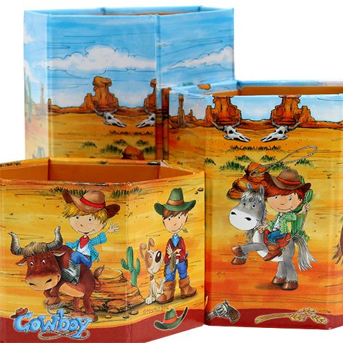 Floristik24 Pen holder set with cowboy motif H 6-12cm