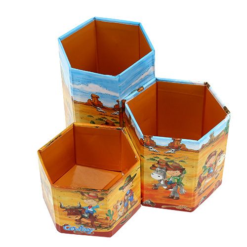 Floristik24 Pen holder set with cowboy motif H 6-12cm