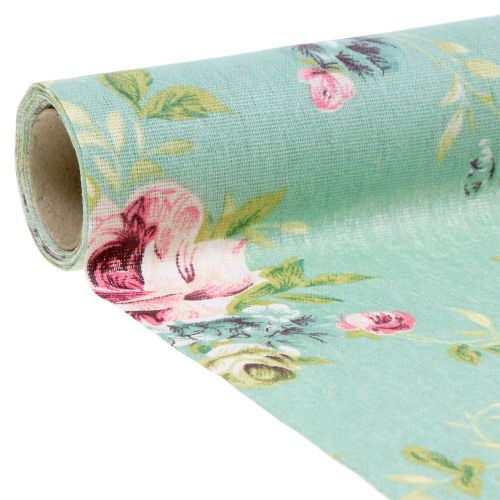 Floristik24 Decoration fabric flowers green 30cm x 3m