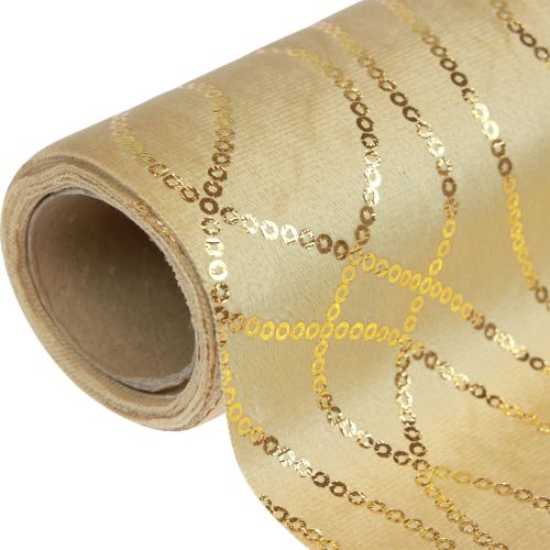 Product Table runner beige gold chains table runner velvet 28×270cm