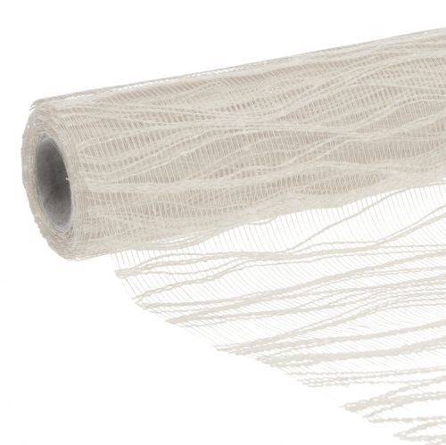 Fabric ribbon table runner cream 26cm x 300cm