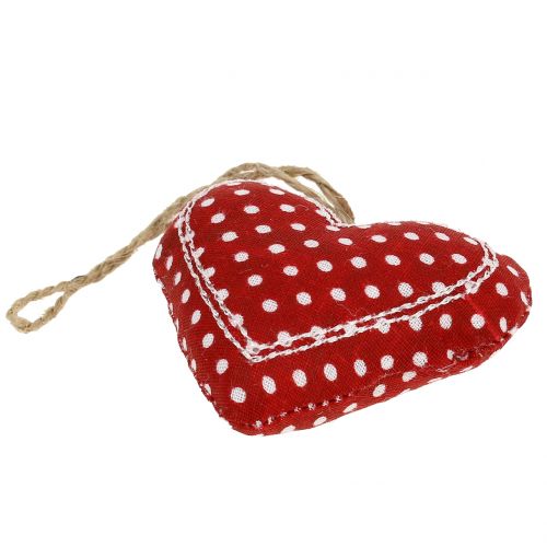 Floristik24 Stoffherz Mix for hanging red, white, nature 6cm 6pcs