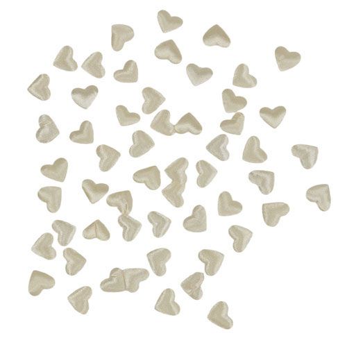Floristik24 Fabric hearts cream 1.3cm 500 pcs