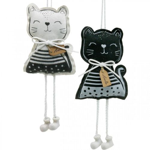 Floristik24 Fabric cats to hang, spring decoration, decoration hanger cat, gift decoration 4pcs