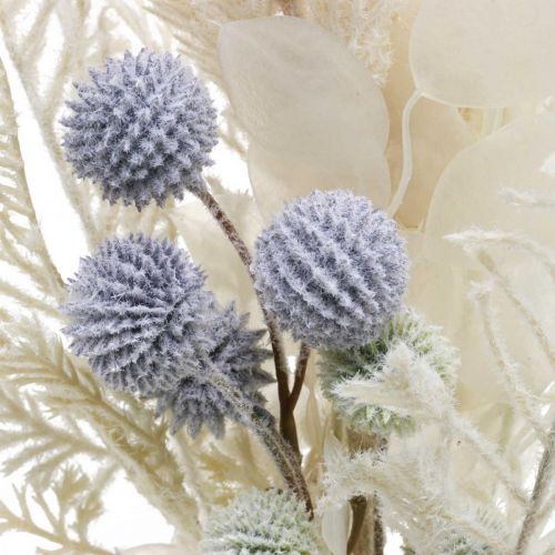 Product Silver leaf globe thistle fern artificial flowers cream 56cm bunch