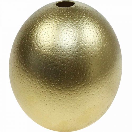 Product Ostrich Egg Decoration Blown Out Easter Decoration Gold Ø12cm H14cm
