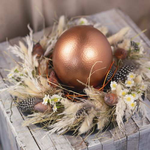 Product Ostrich Egg Decoration Blown Out Easter Decoration Copper Ø12cm H14cm