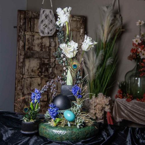 Floristik24 Ostrich Egg Decoration Blown Out Easter Decoration Black Ø12cm H14cm