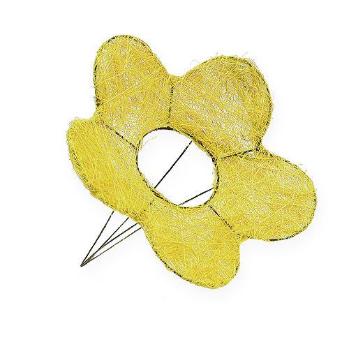 Floristik24 Sisal cuff yellow Ø20cm flower cuff 8pcs