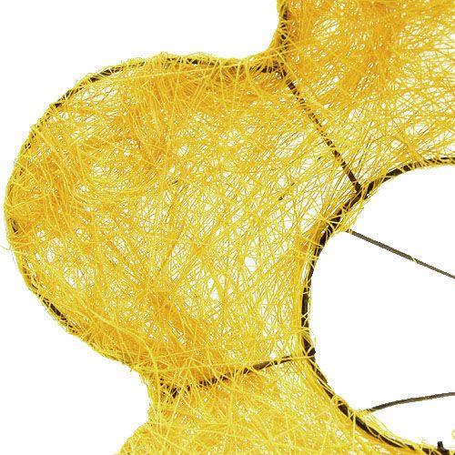 Floristik24 Sisal cuff yellow Ø20cm flower cuff 8pcs