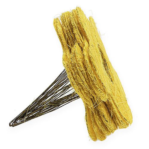 Floristik24 Sisal cuff yellow Ø20cm flower cuff 8pcs