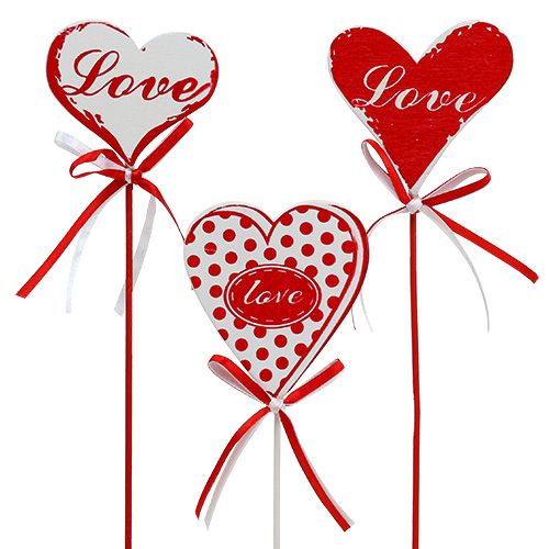 Product Bouquet pin in heart shape, Valentine's Day, flower decoration H6cm 6 pcs