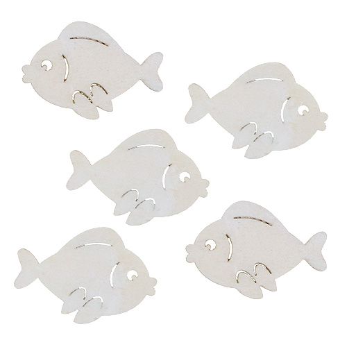 Floristik24 Scatter Fish White 4cm 48 pcs