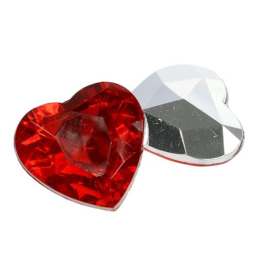 Product Scattered acrylic hearts red, silver 2cm - 3cm 120p
