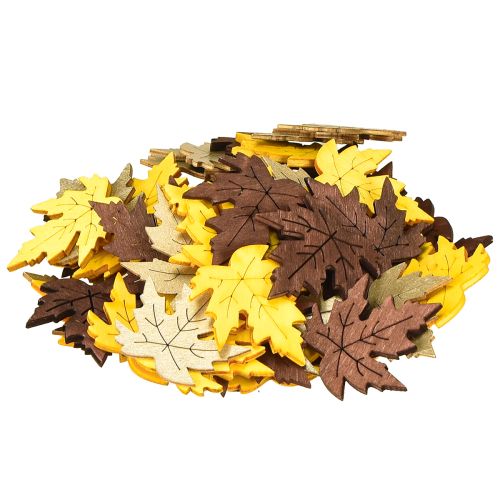 Product Scatter decoration maple leaves yellow, brown, platinum assorted 4cm 72 pcs