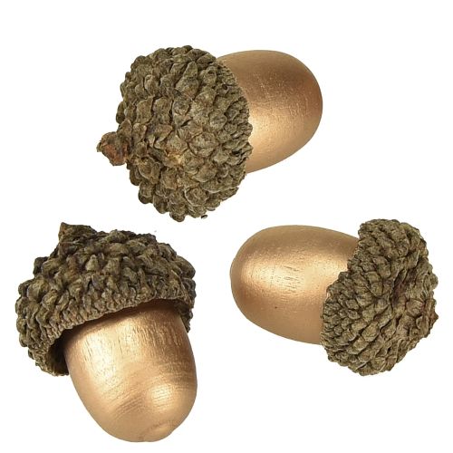Product Scatter decoration acorns autumn winter gold 3cm 36 pcs