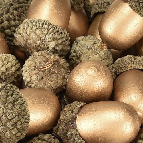 Product Scatter decoration acorns autumn winter gold 3cm 36 pcs