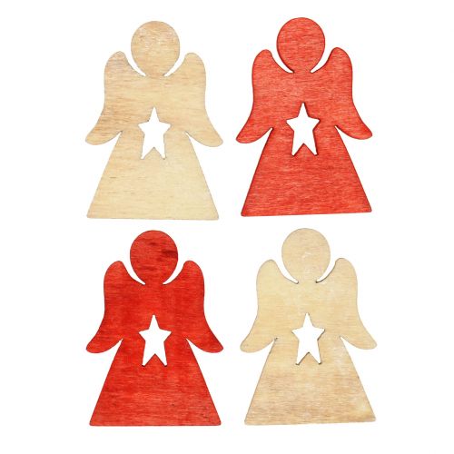 Floristik24 Wooden Christ children for scattering red, natural 4cm 72 pcs