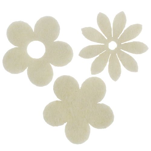 Floristik24 Scattered felt flower cream Ø3.5cm 96p