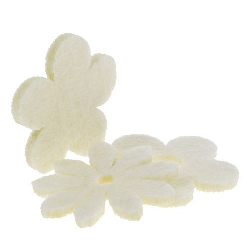 Product Scattered felt flower cream Ø3.5cm 96p