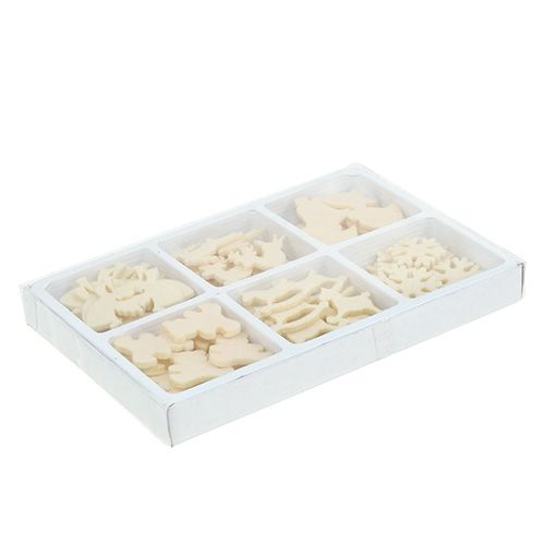 Floristik24 Scatter decoration felt figures cream 3cm 72 pcs